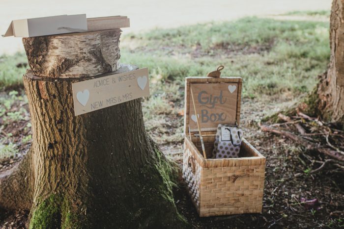 gift box at festival, boho wedding