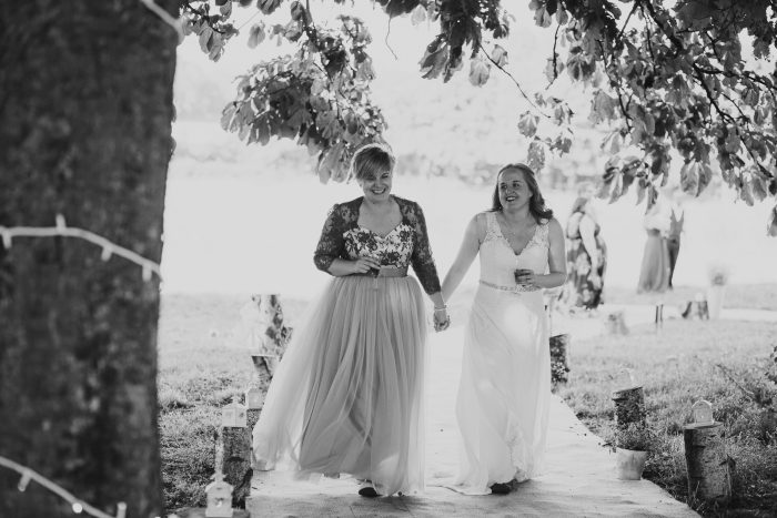 bride and bride at festival wedding