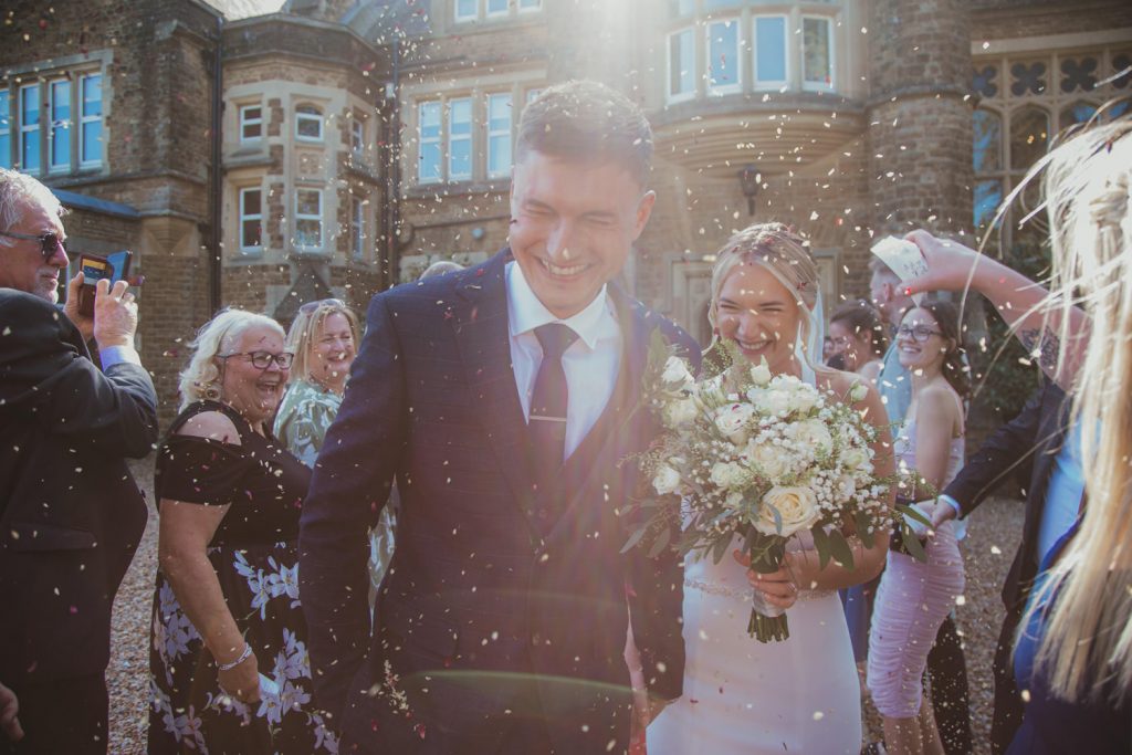 London wedding photographer confetti photo