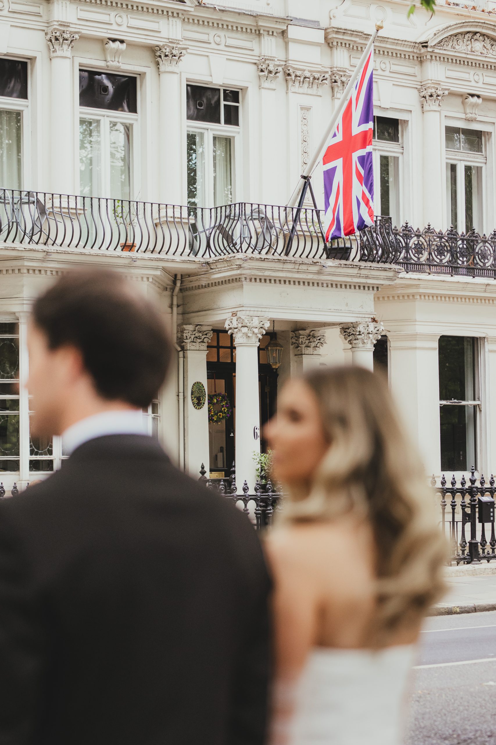 Bride and groom London city wedding portraits