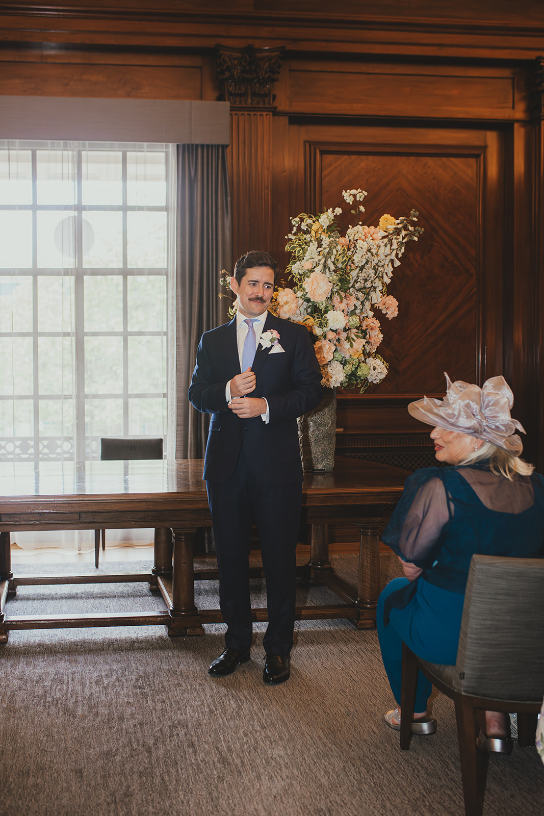 Groom arrive at the Westminster Room, London