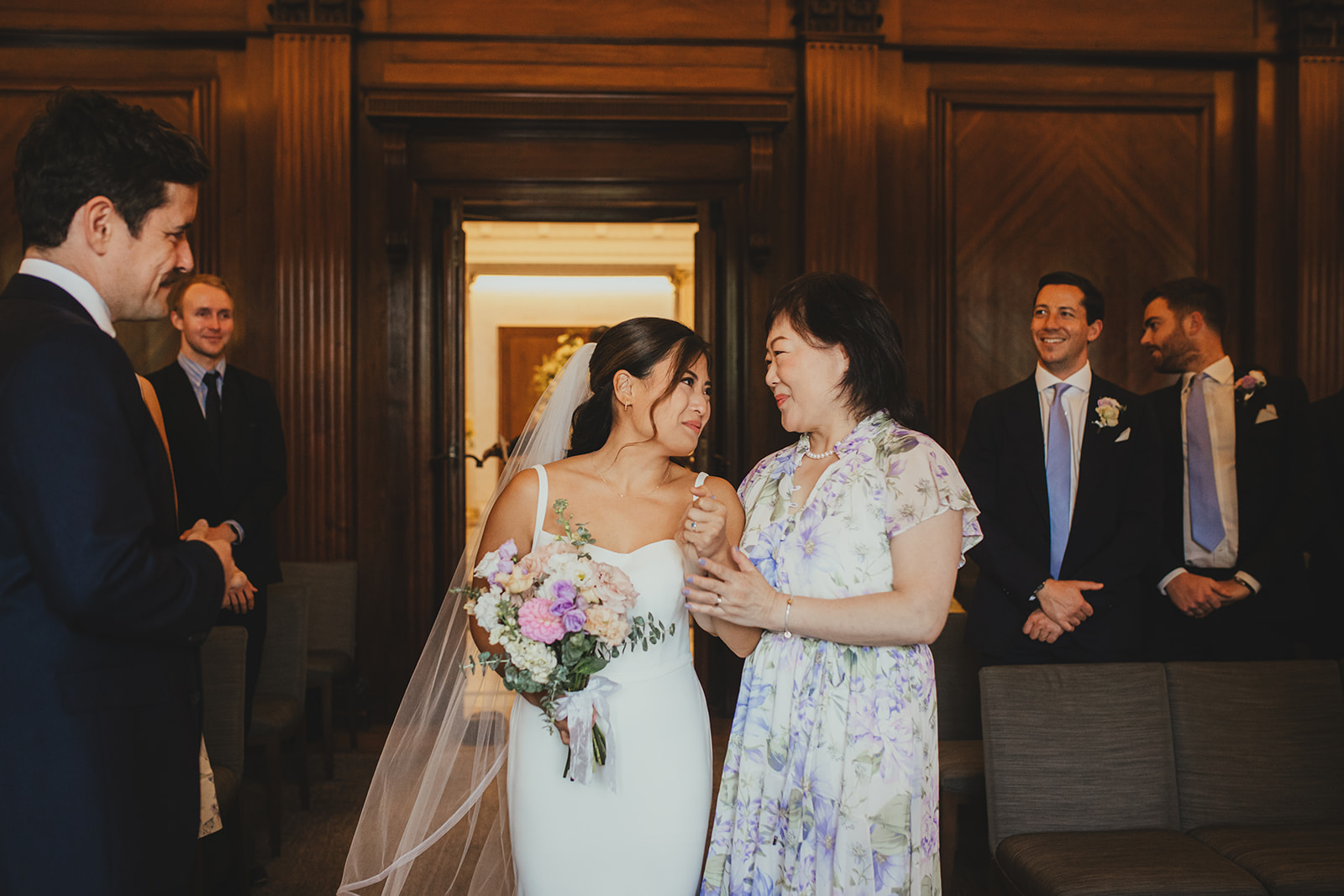 Bride and mother of the bride arriving at Westminster Room