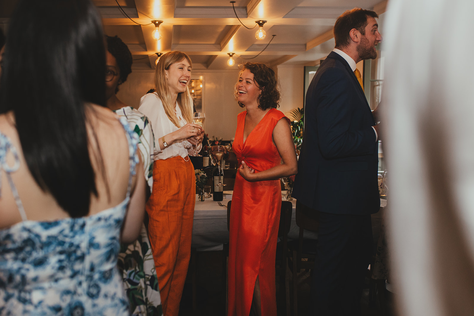 Wedding reception drinks and atmosphere at The Italian Greyhound, London