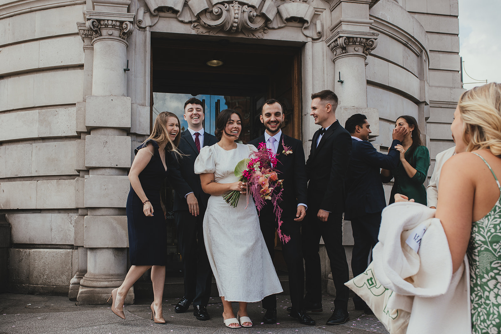 Lambeth Town Hall wedding ceremony in the Olive Morris Suite, outside the town hall