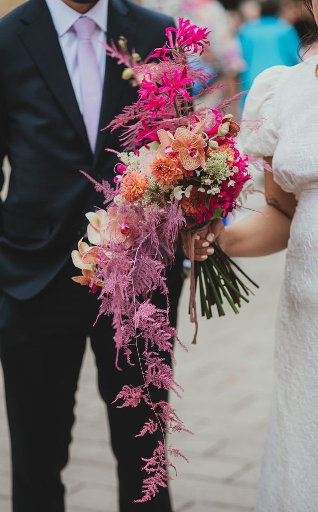 South London wedding ceremony at Lambeth Town Hall, bridal bouqet from Moyses Stevens