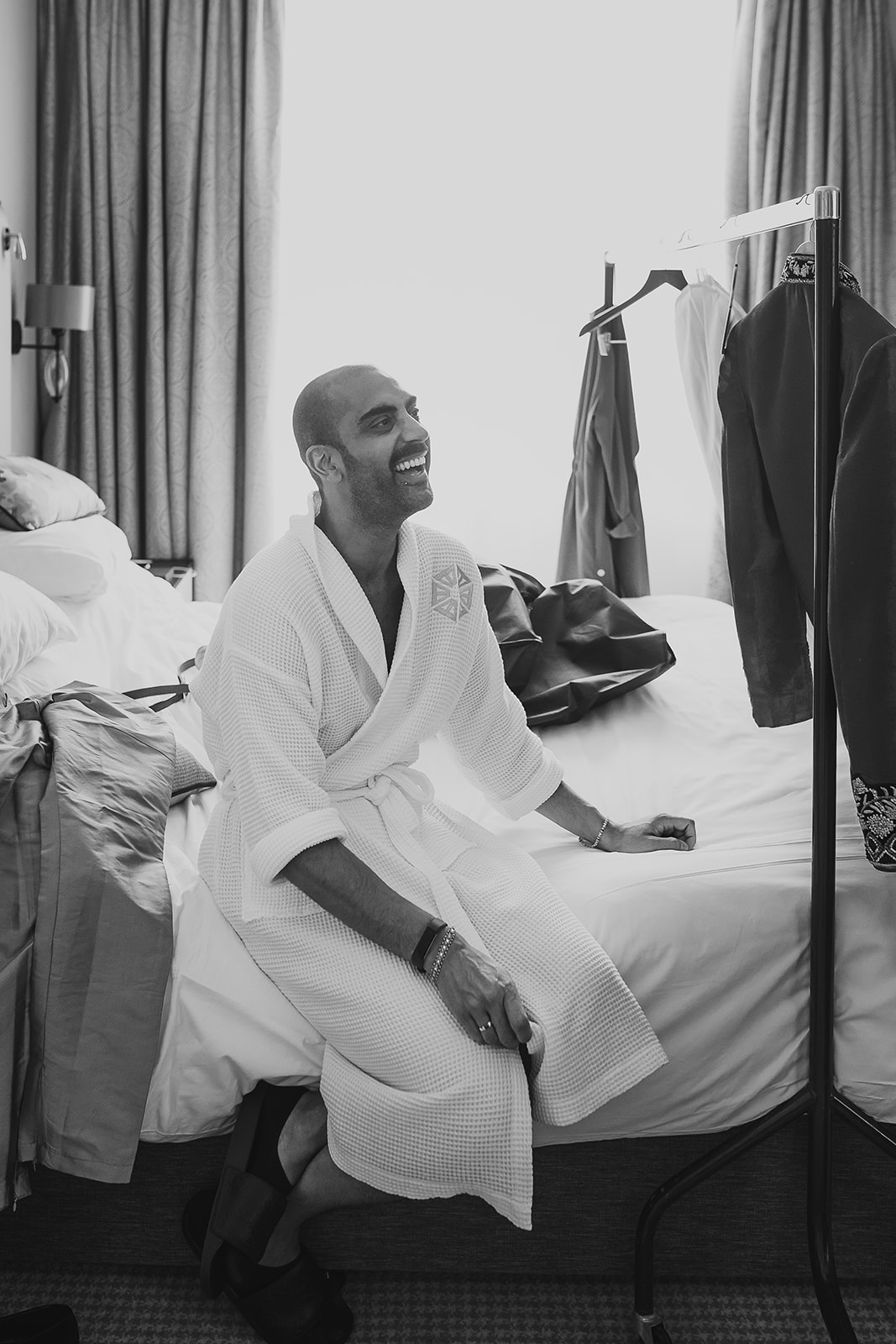 Groom getting ready at the Taj, London