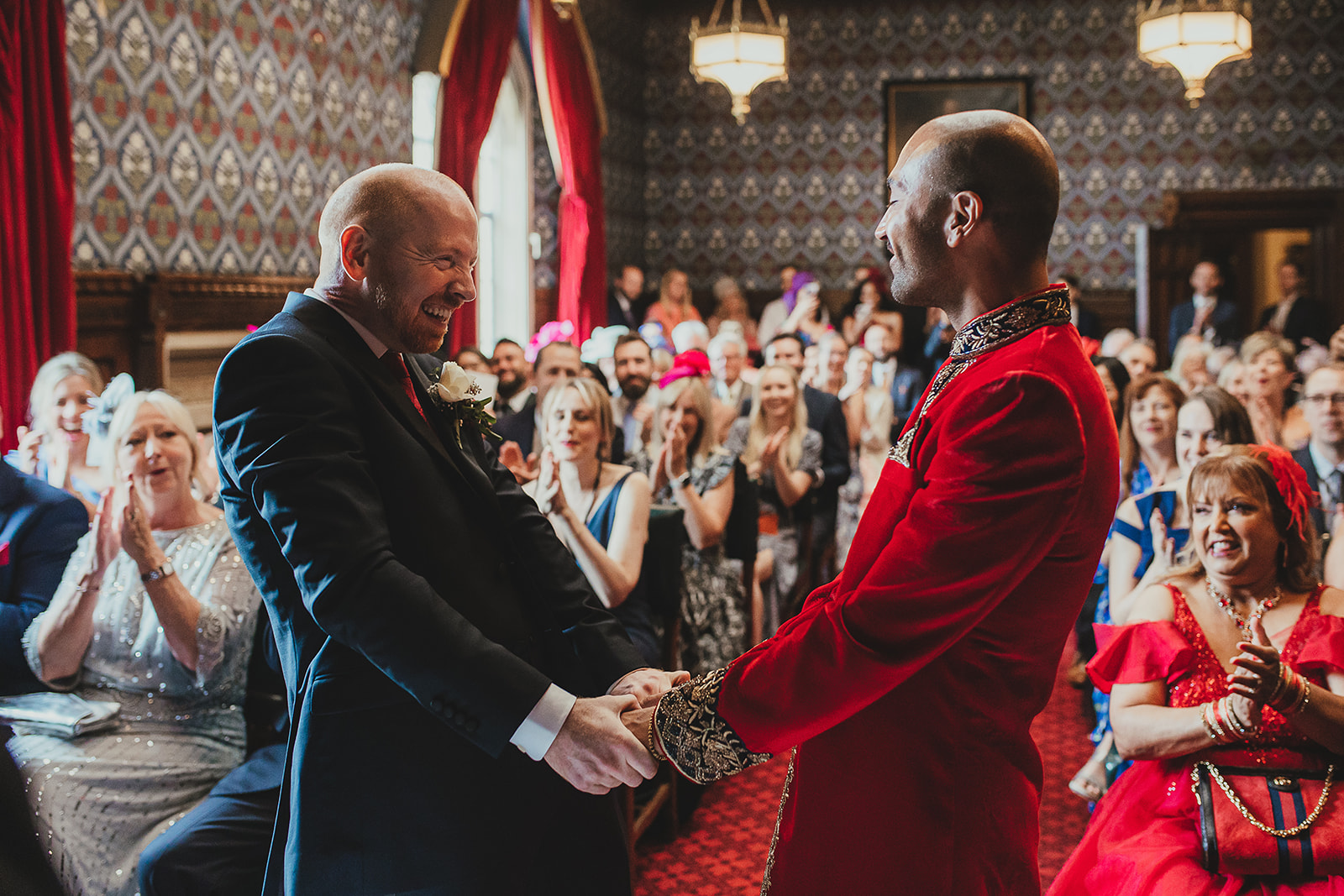 Grooms married at their ceremony in the Palace of Westminster
