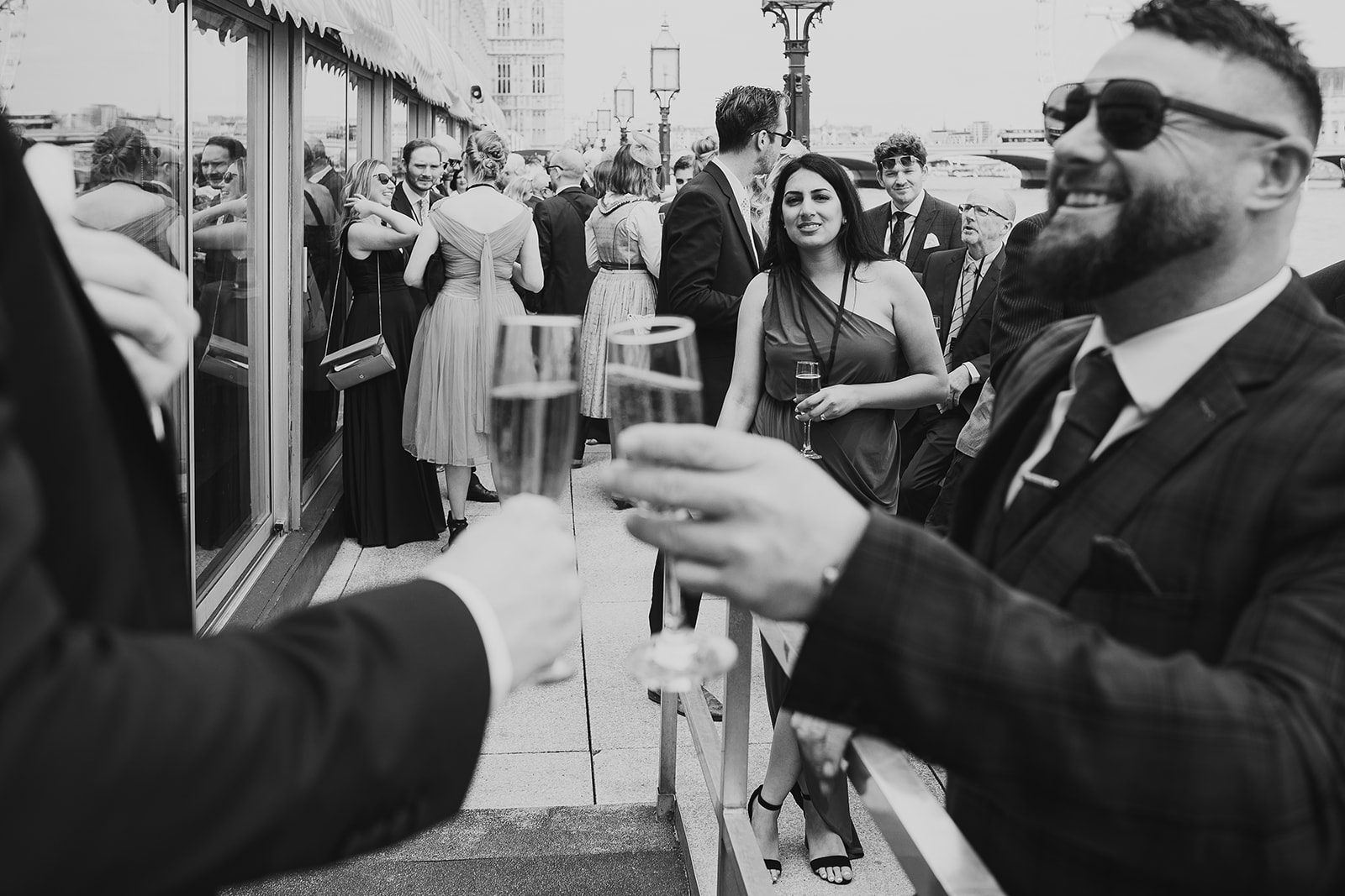 Guests at drinks reception at palace of Westminster, London