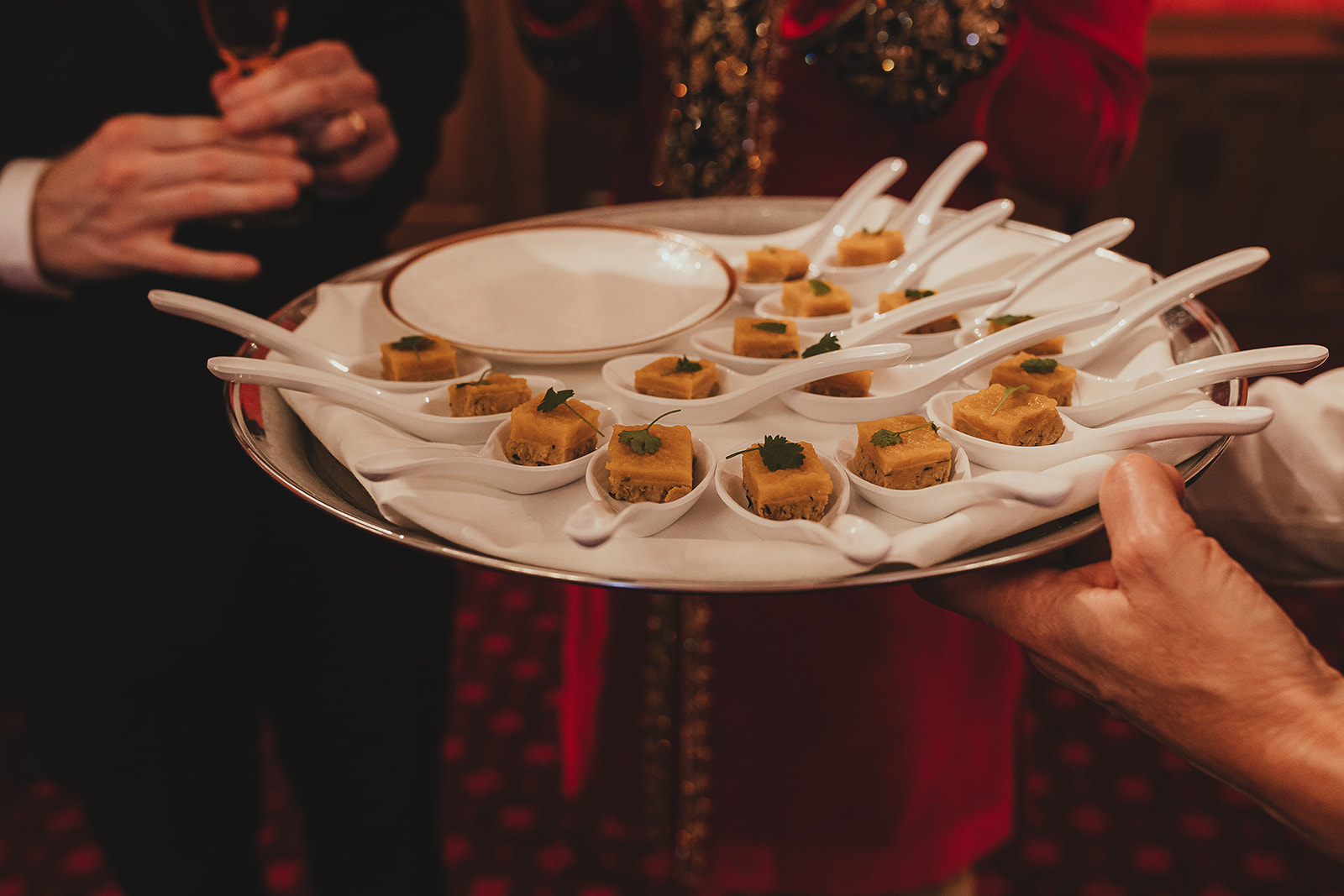 Canapes at London wedding reception