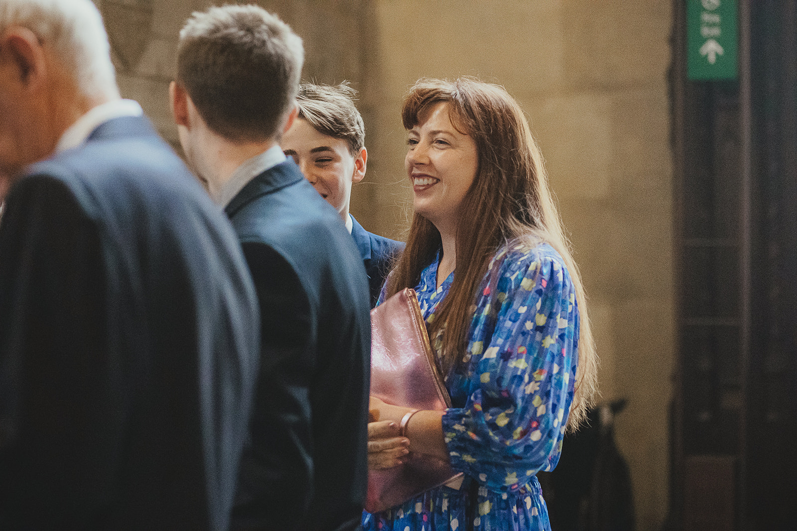 Guests gathering in the palace of Westminster after wedding ceremony