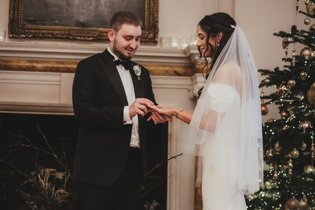 Elegant winter wedding ceremony at The Ned London