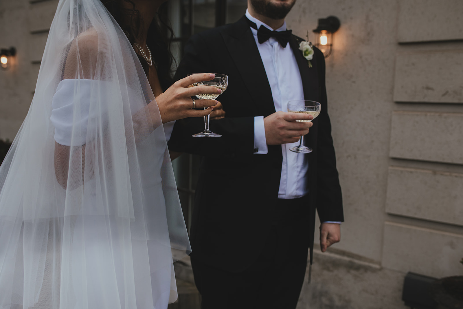 Bride and groom portraits at The Ned London winter wedding