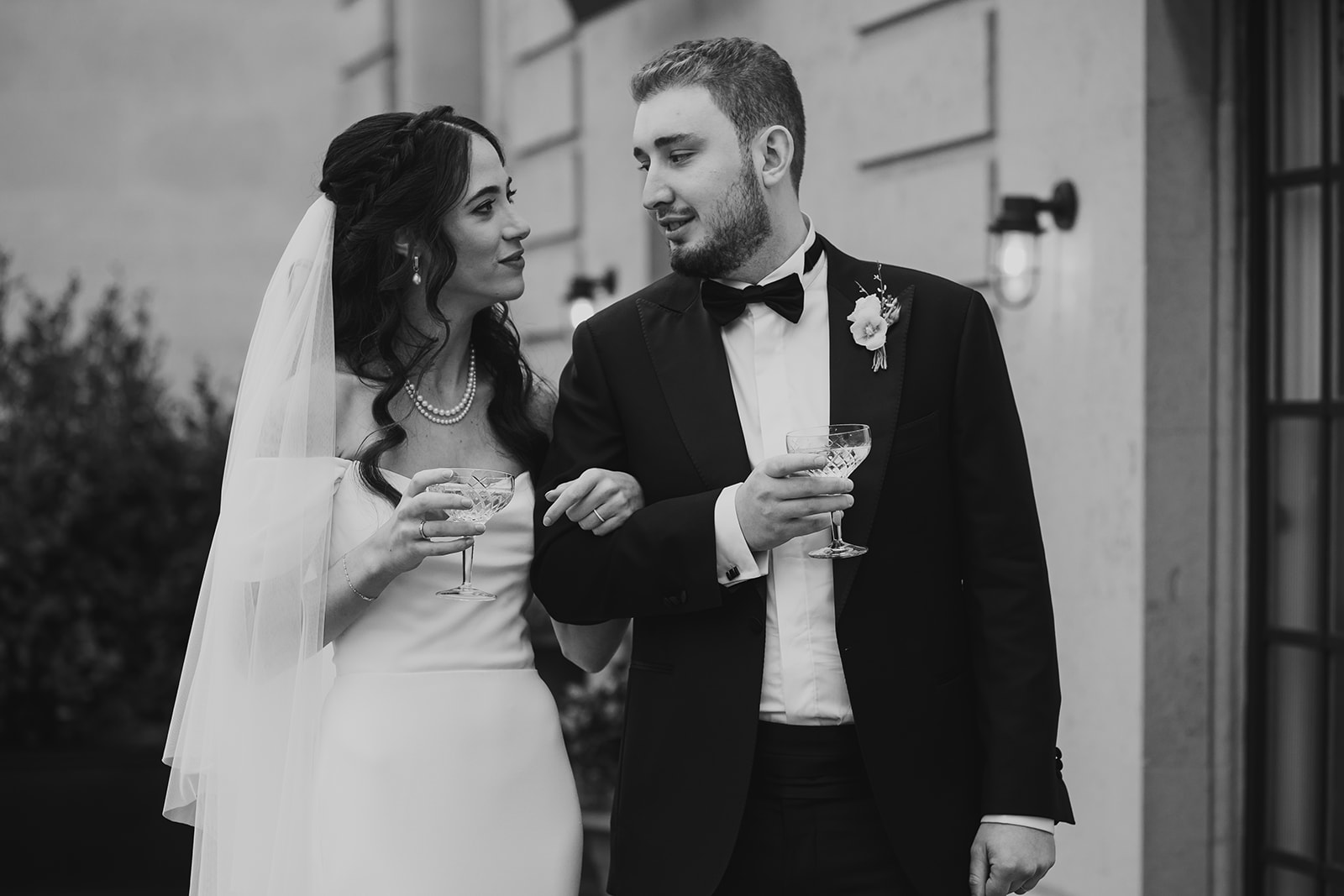 Bride and groom portraits at The Ned London winter wedding