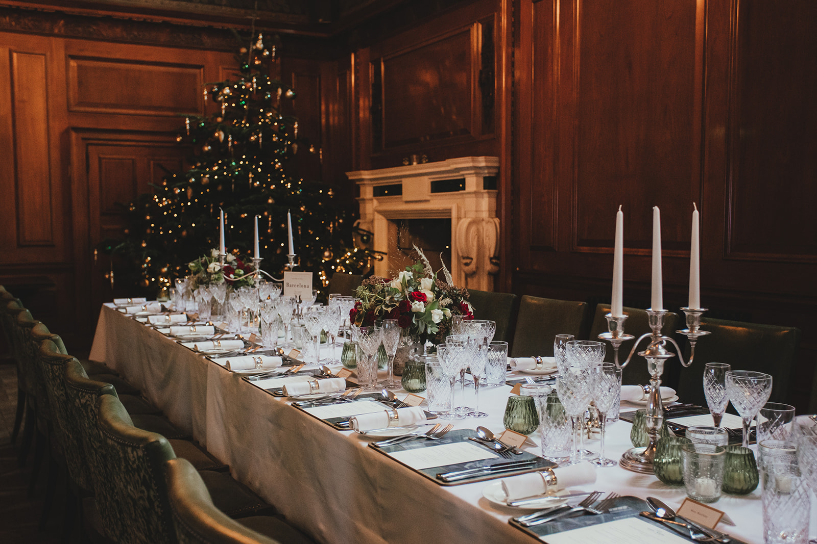 Intimate Christmas wedding reception at The Ned