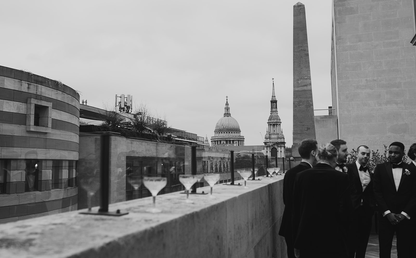 Bride and groom portraits at The Ned London winter wedding