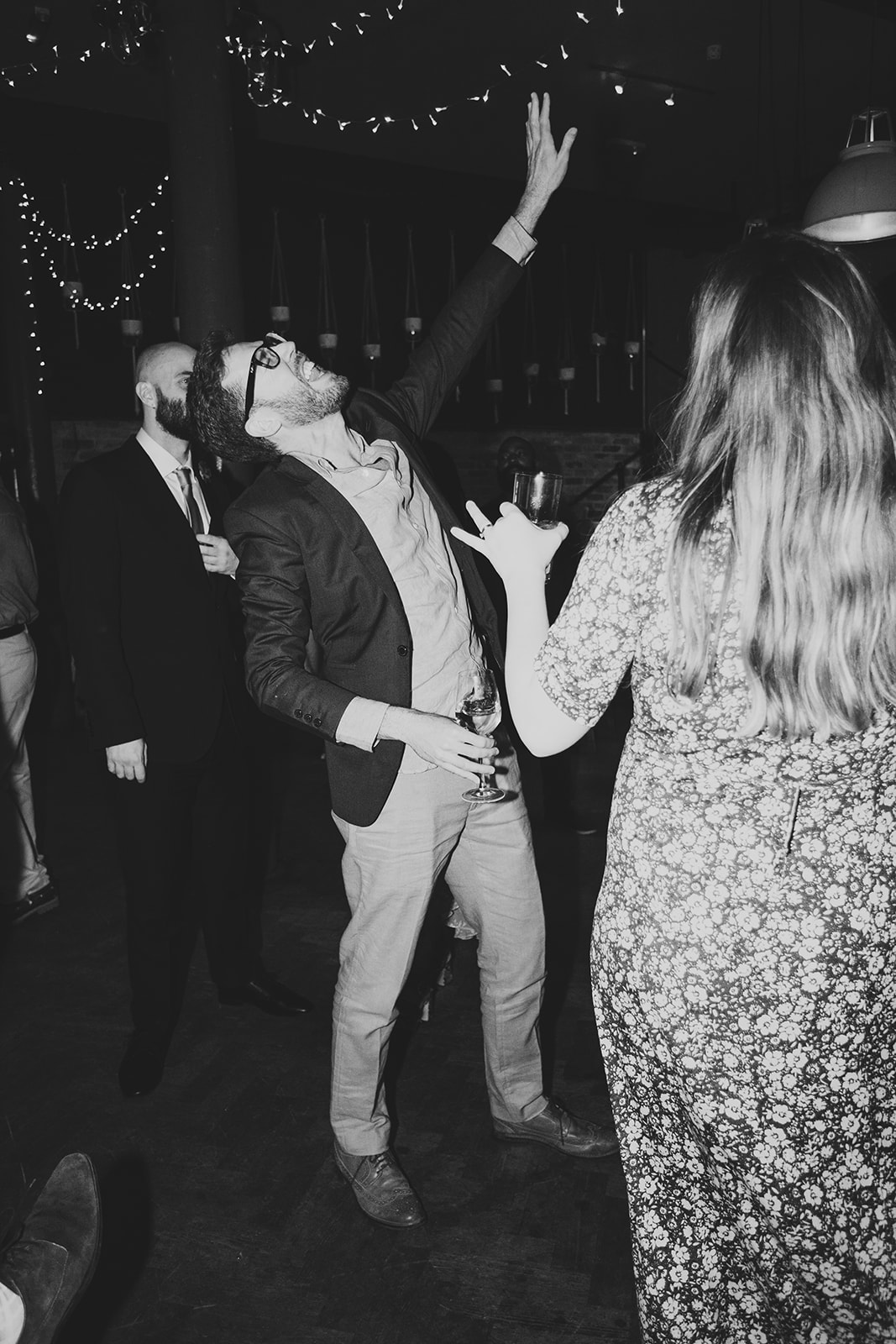 Guests dancing at The Depot N7 wedding reception, London wedding