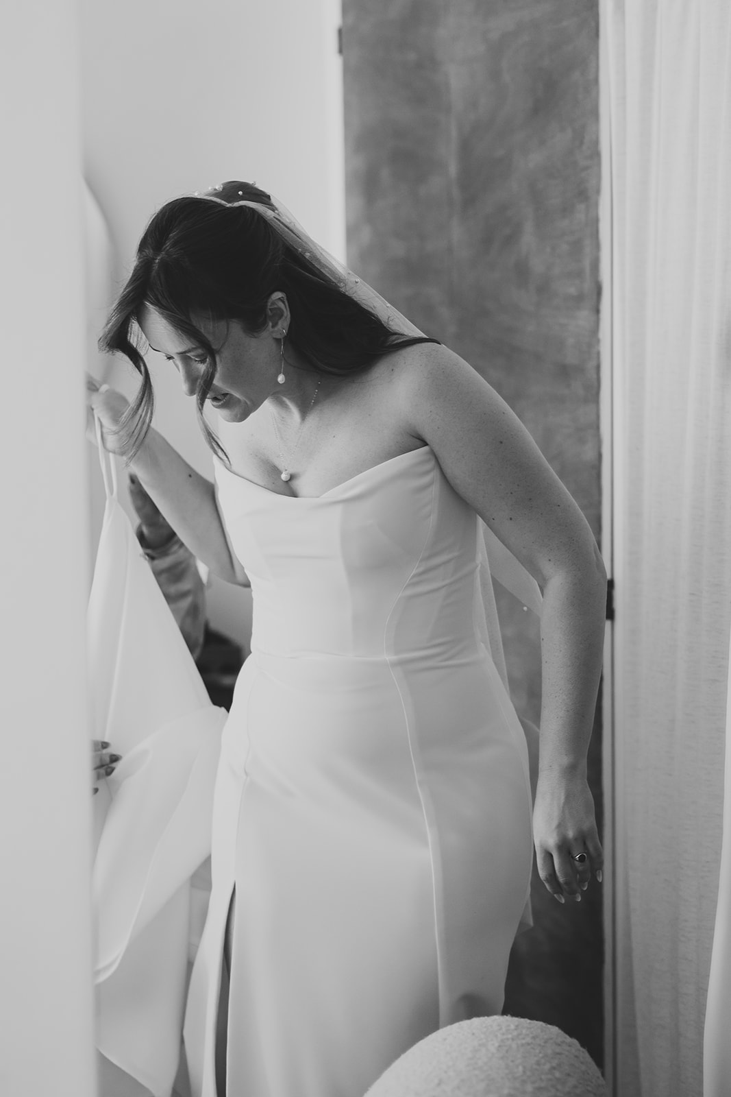Bride in wedding dress, London wedding, Islington Town Hall wedding