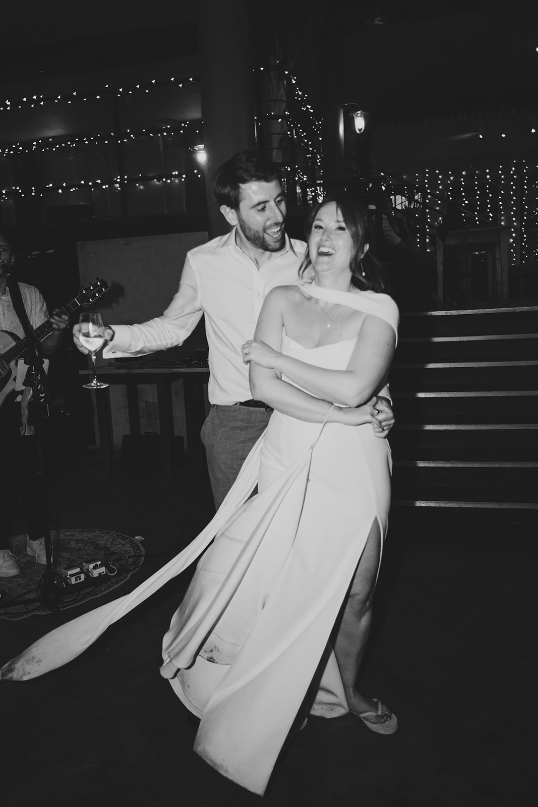 Bride and groom dancing at The Depot N7 wedding reception, London wedding