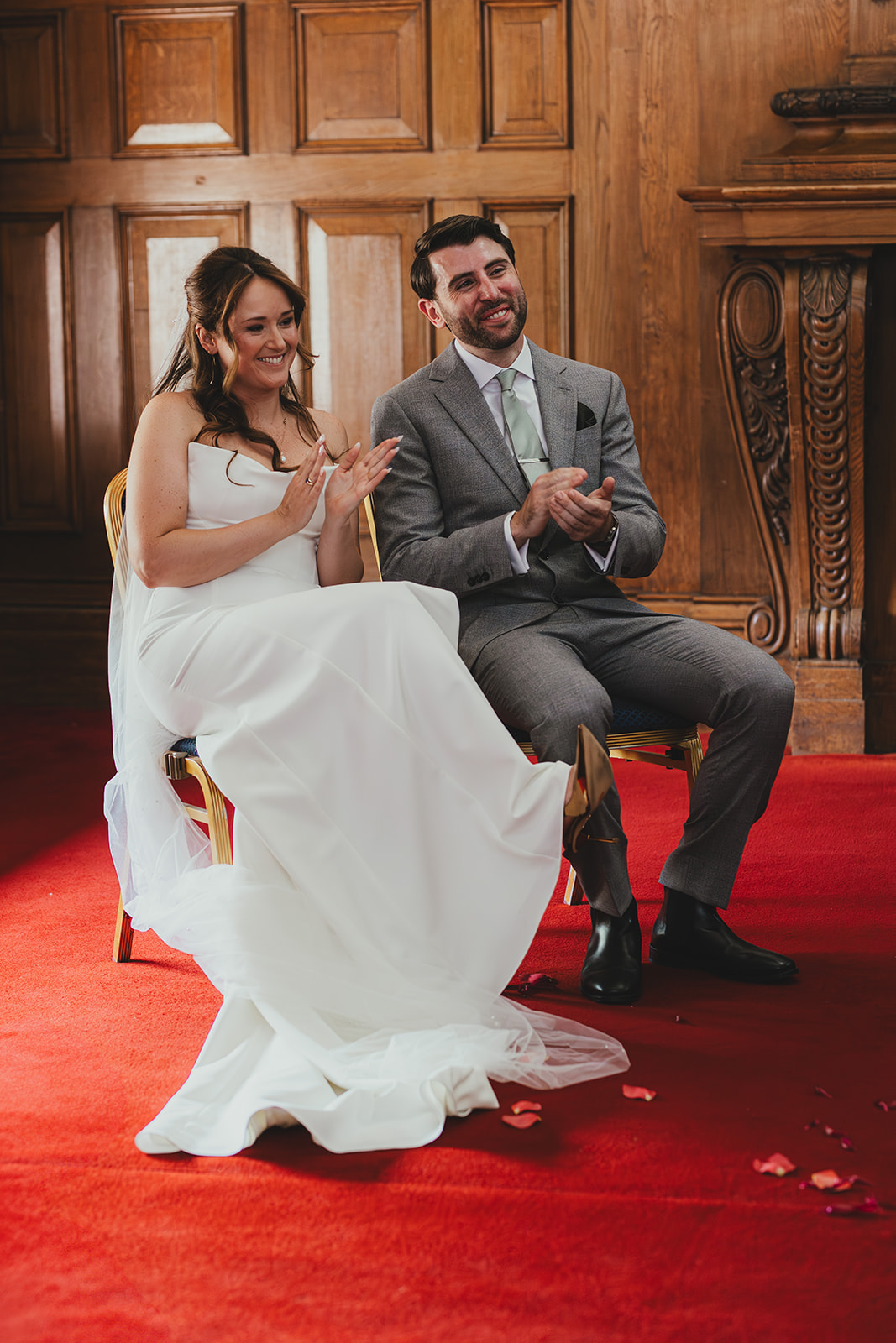 Bride and Groom during ceremony at Islington Town Hall