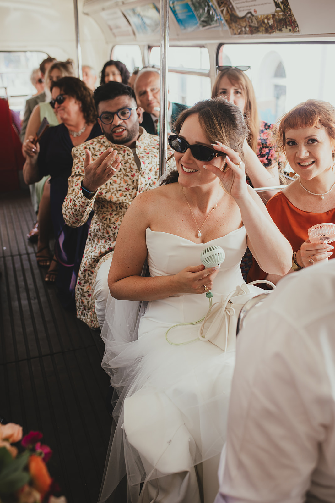 Bride on route master bus, Islington Town Hall wedding ceremony, The Depot N7 wedding reception, London wedding