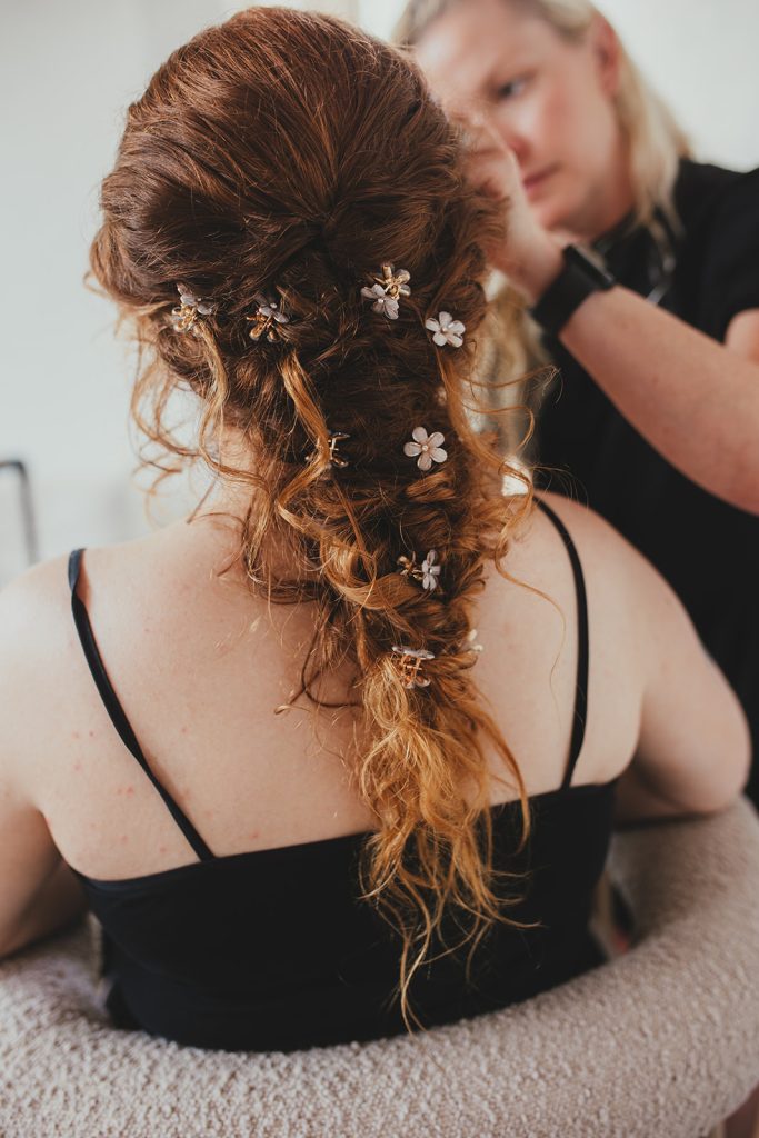 Bridal party hair, London wedding, Islington Town Hall wedding