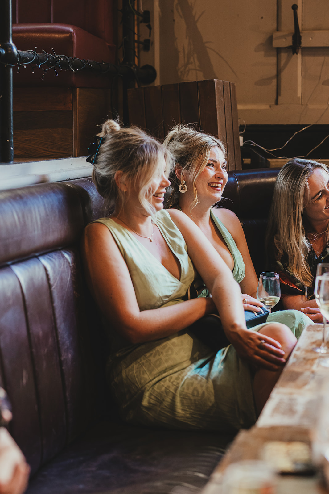 Guests reactions during wedding speeches at The Depot N7 wedding reception, London wedding
