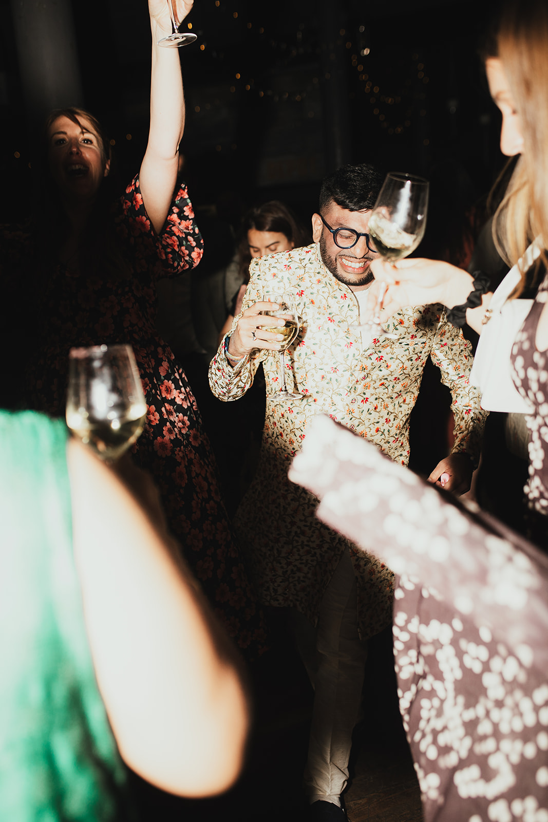 Guests dancing at The Depot N7 wedding reception, London wedding