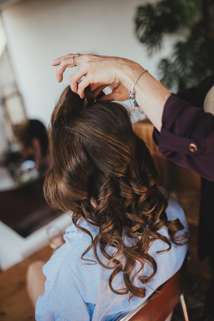 Getting ready for wedding, Bridal hair, London wedding, Islington Town Hall wedding 
